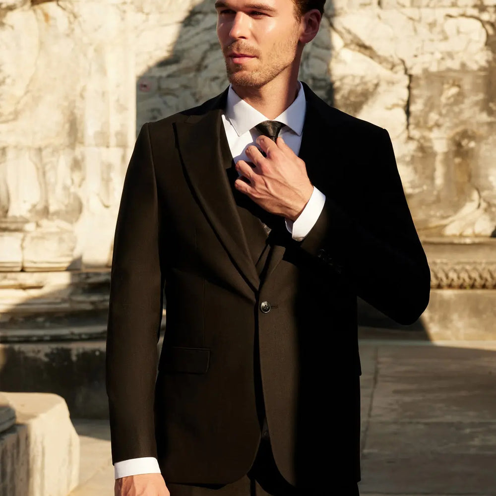 Midnight Elegance Slim Fit Black Three Piece Suit Men's Style Novo Suit