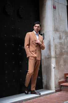  Brooklyn Bridge Slim Fit Brown Double Breasted Men's Suit