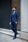 Navynobility Slim Fit Navy Blue Men's Three Piece Suit