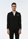 Blacksea Slim Fit Black Men's Double Breasted Modern Suit