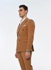 Brooklyn Bridge Slim Fit Brown Double Breasted Men's Suit