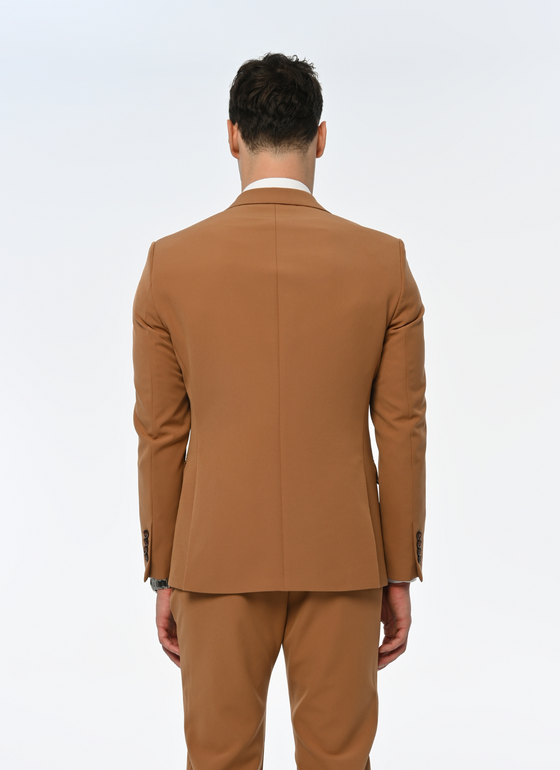 Brooklyn Bridge Slim Fit Brown Double Breasted Men's Suit