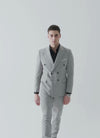 Oxford Slim Fit Grey Double Breasted Men's Suit